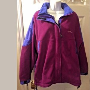 LL BEAN Fleece Jacket Coat Purple Combo Warm